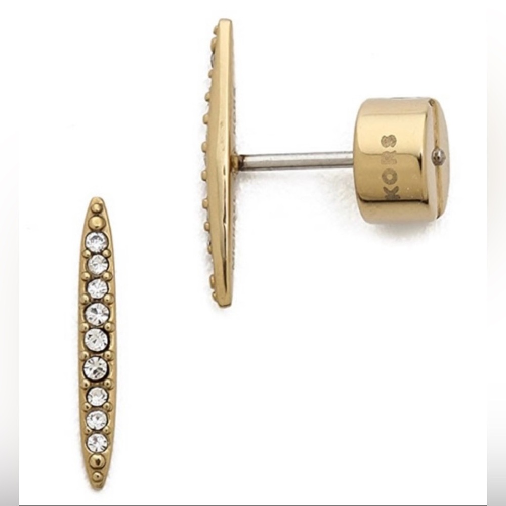 Michael Kors | Pave Bar SILVER Stud Earrings